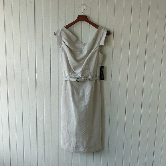 NWT Sharagano faux suede cream dress 4 - Picture 3 of 6